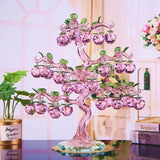 AOOKMIYA Beautiful Glass Crystal Apples Tree with 36 pcs Apples Fengshui Crafts Chirstmas Tree Hanging Ornament Housewarming Gifts