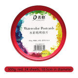 Professional Round Watercolor Paper 300g Tin Box Art Paper Student Art Paint Special Watercolor Book and Painting Paper