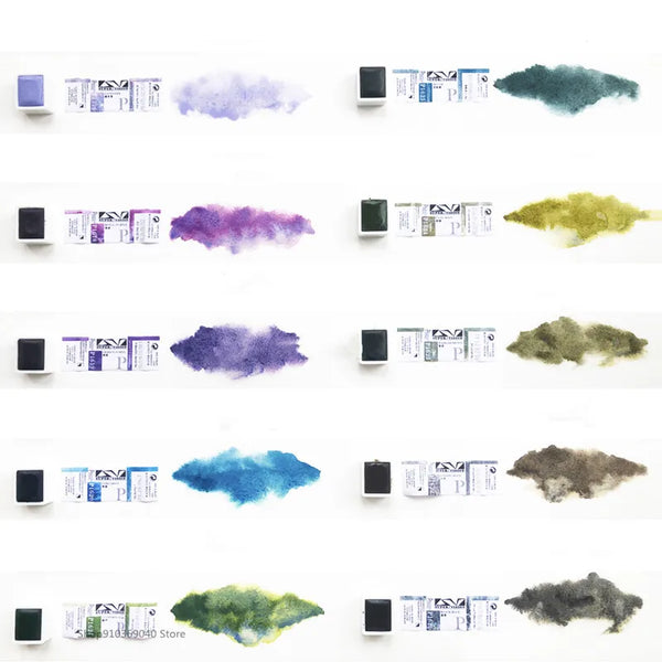 AOOKMIYA Super Vision Layered Color Watercolor Pigment Solid Water Color Paint Half Pan for Painting Art Supplies for Artist
