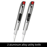 AOOKMIYA Aluminum Alloy Utility Knife Cutting Paper/Leather Engraving Multifunctional Craft Knife Stationery 30 Degree Sharp Angle Blade