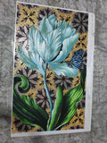 High-end Customized Blue Tulip Flower Crystal Glass Imitation Gold Mosaic Mural Art Wall Decoration for Parlour Entrance Wall