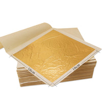 AOOKMIYA 100PCS 24K Gold Leaf Gold Foil Sheets for Decoration Arts Crafts Paper Home Real Gold Foil Gilding Paper
