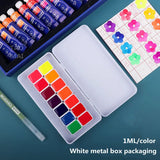 AOOKMIYA 14-color Fluorescent Color Opera Watercolor Paint Sub-packaged Plastic Box/metal Box Packaging Artist-level Art Supplies  AOOKMIYA.COM