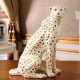 AOOKMIYA ART+ Creative Gifts Home Decor Leopard Statue Art Ornament European Statue Living Room Large Floor Decoration Sculpture Creative Office Decor Mascot