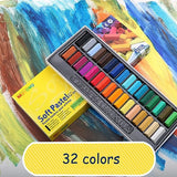 32/48 /64 Colors chalk Drawing Line Stick Toner Portable Smooth Hair Dye Soft Short Pastel Painting Chalk Set art supplies