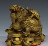 Dragon turtle ornament brass Kaiguang mother and son dragon head turtle living room office ornament handicraft