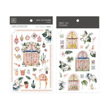 Transfer  plant pattern Paper 2pcs*10*15cm retro hand account material notebook stickers DIY Birthday card making template Art s