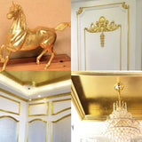 AOOKMIYA 1000pcs 16x16cm Imitation Gold Leaf Gilding Sheets Copper Leaf Sheet Color #2.5 Gold Leaf Sheets Art Craft Paper Nail Deoratioin