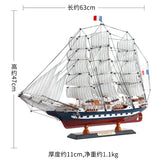 Hot Selling Wooden Sailboat Model Ornament Solid Wood Living Room Decoration Ship European Style Gift