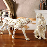 AOOKMIYA ART+ Creative Gifts Home Decor Leopard Statue Art Ornament European Statue Living Room Large Floor Decoration Sculpture Creative Office Decor Mascot