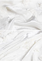 Pure white silk velvet three-dimensional jacquard embroidery spring dress clothing custom fabric