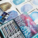AOOKMIYA SUPERVISION Mica Layered Watercolor Pigment 10 Colors 1ML Pearlescent Chameleon Precipitation Color Master Painting Art Supplies