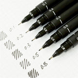 Japanese UNI Drawing Pin Pen ,Ultra Fine Line Art Marker Black Ink Pen,micron Drawing Pen Office School ,High quality DIY pen