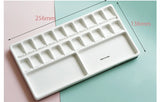 Ceramic watercolor palette large rectangular multi-grid white porcelain palette easy to clean painting tools art supplies