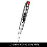 Aluminum Alloy Utility Knife 30 Degree 9mm Sharp Angle Blade Cutting Paper/Leather Carving Craft Knife Metal Knife Stationery