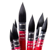 AOOKMIYA Squirrel Hair Red Rod Watercolor Pen Round/Pointed Nylon Solid Watercolor Paint Brush Professional Painting Art Supplies