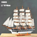 Hot Selling Wooden Sailboat Model Ornament Solid Wood Living Room Decoration Ship European Style Gift