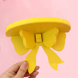 Japanese Kawaii Pink Bow Bedroom Shelves Wall-mounted Cosmetic Wooden Storage Rack Girly Heart Room Decoration Wall Shelf