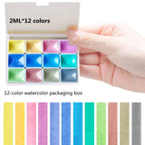 AOOKMIYA Schmincke Macaron Candy Color Watercolor 12 Colors 15ml Opaque College Grade Tubular Watercolor Paint Artist Painting Supplies