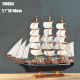 Hot Selling Wooden Sailboat Model Ornament Solid Wood Living Room Decoration Ship European Style Gift