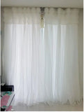 Fashion Princess White Blackout Curtains for Living Room, Korean 3 Layers Fairy Sheer Drapes for Girls' Bedroom,Home Deco Fabric