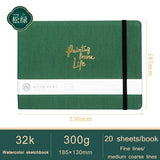 AOOKMIYA 32K Watercolor book 300g cloth art cover portable travel sketching hand-painted blank graffiti painting book art supplies