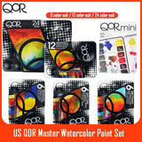 AOOKMIYA US QOR Artistic Watercolor Paints Set Tin box Pigment Solid Paint Set Palette High Concentration for Artist Painting Drawing AOOKMIYA.COM