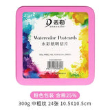 Professional Round Watercolor Paper 300g Tin Box Art Paper Student Art Paint Special Watercolor Book and Painting Paper