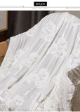 Pure white silk velvet three-dimensional jacquard embroidery spring dress clothing custom fabric