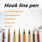 Chinese Painting Hook Line Pen Students Woolen Writing Brush, Weasel Hair, Rat Whiskers Sketch Art Illustration Comic Supplies