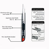 AOOKMIYA Aluminum Alloy Utility Knife Cutting Paper/Leather Engraving Multifunctional Craft Knife Stationery 30 Degree Sharp Angle Blade