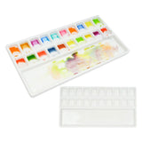 AOOKMIYA Ceramic Watercolor Palette Large Rectangular Multi-Grid White Porcelain Easy To Clean Painting Tools for Beginner Artists