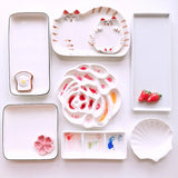 Ceramic palette Watercolor Painting Dish Kawaii kitten White Porcelain Color Palette Office profession painting Art Supplies