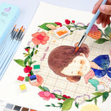 7pcs/10pcs Magritte gouache brush set, art special Bristles oil brush, fishtail fan pen acrylic brush, professional art supplies