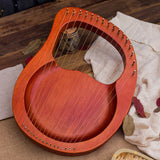 AOOKMIYA Wooden Mahogany Lyre Harp With Tuning Tool For Beginner Musical Instrument 16 Strings Stringed AOOKMIYA.COM