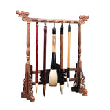 12-pin Hanging Brush Shelf Solid Wood Pen Holder Wooden Faucet Brush Holder Desktop Decoration Brush Holder Painting Penholder