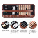 Marco 29/35 pcs Professional Sketch & Drawing Art Tool Kit With Graphite Pencils,Charcoal Pencils,Paper Erasable Pen,Craft Knife