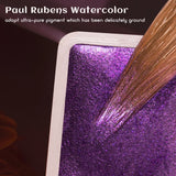 Original Paul Rubens 12/24/48 Pearlescent Watercolor Paint Set Portable Pink Box with Palette Flash Watercolor Paint