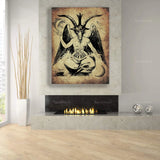 Baphomet Occult Print Poster, Occult Poster, Satanic Decor, Satanic Illustration, Goth Decoration, Witchcraft Art