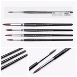 Round Squirrel Hair Brush Black Wooden Pole Suitable for Gouache Acrylic Oil Painting Artist Watercolor Brush Art Supplies