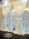 Fashion Princess White Blackout Curtains for Living Room, Korean 3 Layers Fairy Sheer Drapes for Girls' Bedroom,Home Deco Fabric