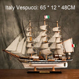 Hot Selling Wooden Sailboat Model Ornament Solid Wood Living Room Decoration Ship European Style Gift