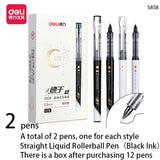 Deli 0.5mm Quick Dry Black Ink Straight Liquid Rollerball Pen Signature Pen Stationery Student School Office Supplies Gel Pen