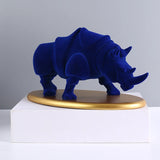 Rhinoceros Sculpture Modern Europe Desktop Art Figurines Crafts Rhino Animal Resin Statue Ornaments Home Office Porch Decor Gift