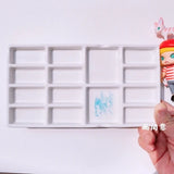Watercolor ceramic palette 20 grids gouache pigment white porcelain plate painting ink plate Chinese painting plate art supplies