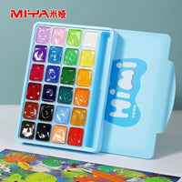 HIMI Gouache Paints Set 18/24colors 30ml Jelly Cup Non-Toxic Gouache Artist Watercolor Paint with Palette For Painting Art