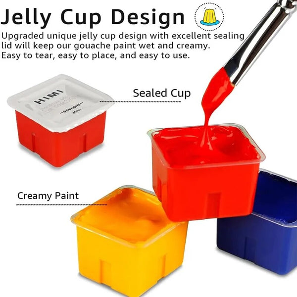 HIMI Gouache Paints Set 18/24colors 30ml Jelly Cup Non-Toxic Gouache A –  AOOKMIYA