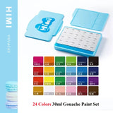 HIMI Pastel Gouache Paint 18/24 Colors Set 30ml Capacity Watercolor Miya Painting Artists Kit Perfect for Professional Beginners