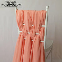 100 Set White Chiffon Chair Sash Chiavari Chair Cover Free Shipping Luxury Chiffon Chair Ribbon