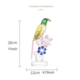 AOOKMIYA Crystal Handmade Bird Animal Figurine Glass Parrot Bird Sculpture Vivid Kingfisher Statue Craft Home Table Decor